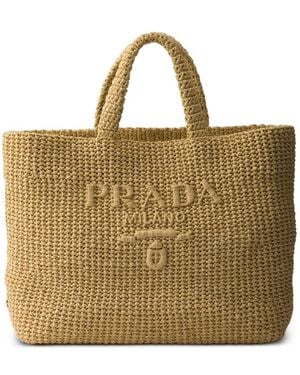 Prada Crochet Tote Bag - Natural