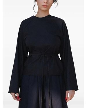 Baserange Apron Silk Maxi Dress - Blue