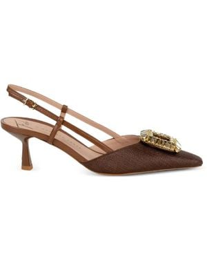 Roberto Festa Embellished Heeled Court Shoes - Brown