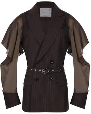 Sacai Belted Jacket - Black