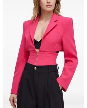 Versace Jeans Couture Zip-Up Cropped Jacket - Pink