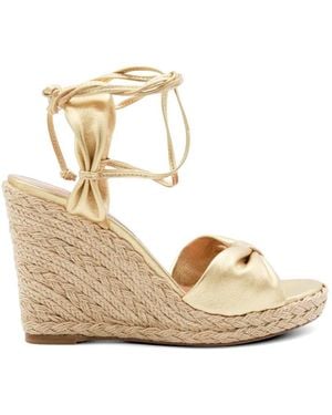 Aquazzura Metallic Leather Espadrilles - Natural