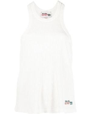 Reina Olga Venus Waffle-Knit Tank Top - White