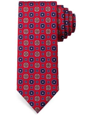 Bona Furtuna Geometric-Print Tie - Red
