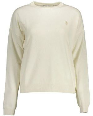 U.S. POLO ASSN. Embroidered-Logo Crew-Neck Jumper - White