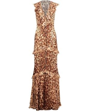 Saloni Rita Ruffled Maxi Dress - Natural