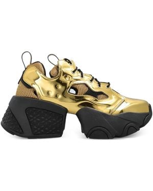 Noir Kei Ninomiya X Comme Des Garçons Cut-Out Platform Trainers - Yellow