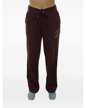 Nike Metallic-Logo Track Pants - Red