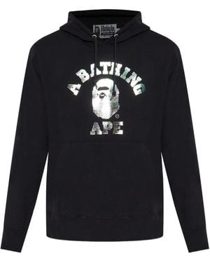 A Bathing Ape Logo-Print Hoodie - Blue