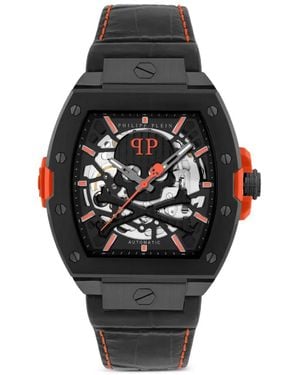 Philipp Plein Skeleton 2.0 44 Mm Horloge - Zwart