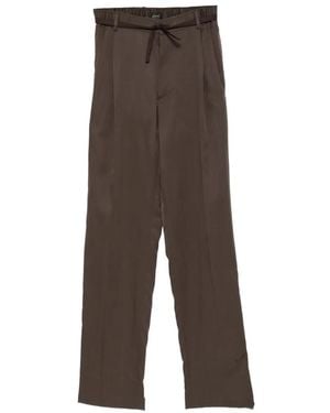 Brioni Silk Drawstring Trousers - Brown
