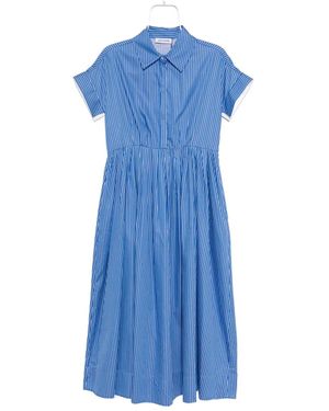 Dice Kayek Striped Cotton Shirt Dress - Blue