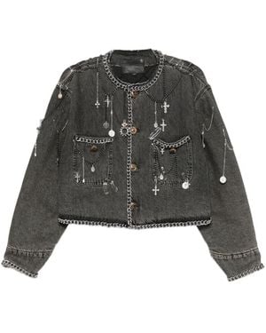 R13 Appliqué-Embellished Jacket - Black