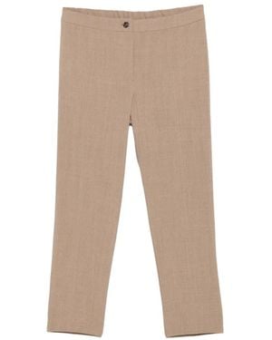 Marina Rinaldi Button-Fastening Trousers - Natural