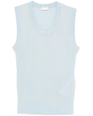 Liu Jo Haut En Maille À Design Côtelé - Blue