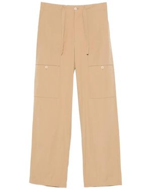 Jil Sander Wide-Leg Tie Belt Trousers - Natural