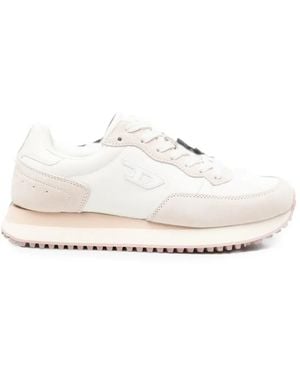 DIESEL Logo-Patch Paneled Sneakers - White
