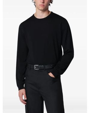 Roberto Collina Crew-Neck Ribbed-Trim Jumper - Black