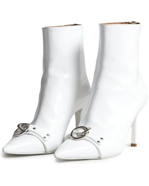 R13 Ring-Detail Pointed Boots - White