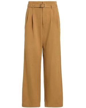 Polo Ralph Lauren Cotton-Linen Pleated Pants - Natural