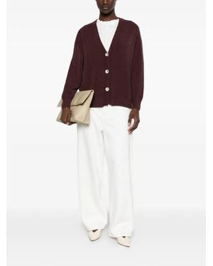 Imperial V-Neck Button-Down Cardigan - Red