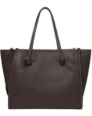 MARCELLA CLUB Marcella Knotted Leather Tote Bag - Brown