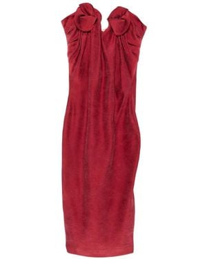 Magda Butrym Flower-Detail Strapless Midi Dress - Red