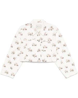 Blumarine Jacke Mit Blumen-Print - Weiß