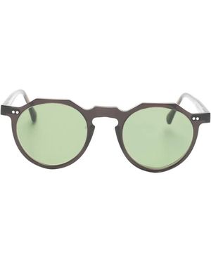 Lesca Bloc Geometric-Frame Sunglasses - Green