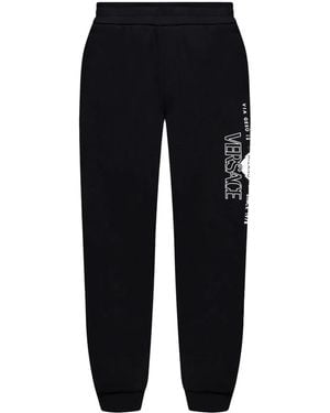 Versace Logo-Print Leggings - Blue