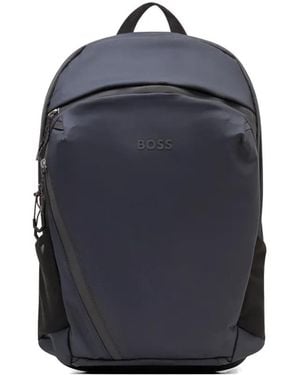 BOSS Stenson Logo-Print Backpack - Blue