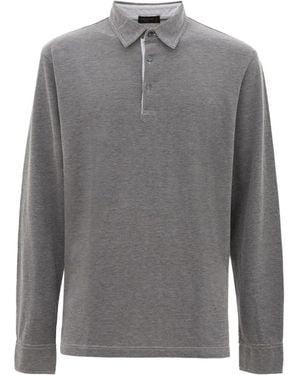 Corneliani Polo De Manga Larga - Gris