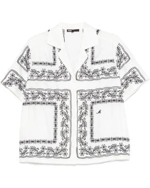 Maje Camicia Con Ricamo - Grigio