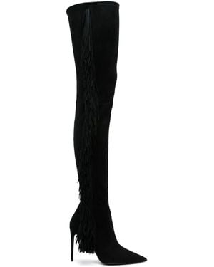 Stuart Weitzman 100Mm Ultrastuart Fringe Over-The Knee Boots - Black