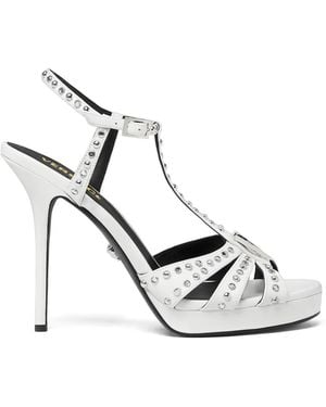 Versace 120Mm Studded Platform Sandals - White