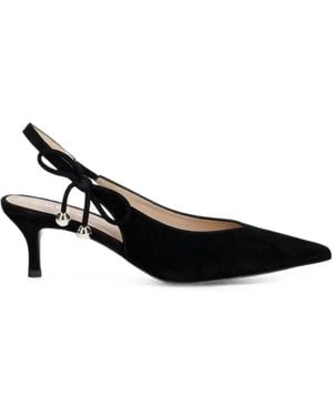 Furla Bow-Detail Slingback Court Shoes - Black