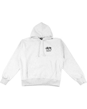 Stussy Logo-Print Drawstring Hoodie - White