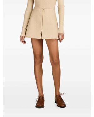 MARK-OFF Britt Zip-Up Miniskirt - Natural