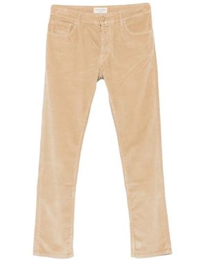 Jacob Cohen Bard Corduroy Logo-Patch Pants - Natural