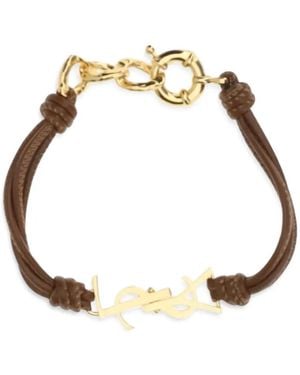 Saint Laurent Logo-plaque bracelet - Mettallic