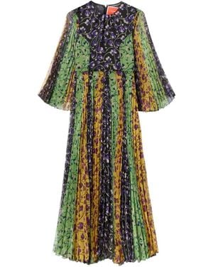 La DoubleJ Robe Longue Angel Plissée À Fleurs - Green