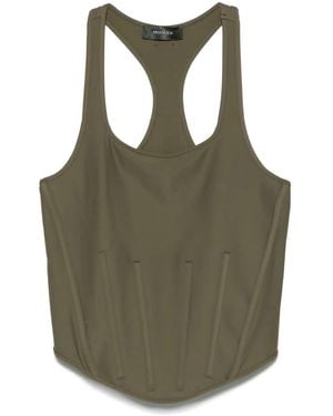Mugler コルセット タンクトップ - グリーン