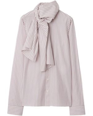 Burberry Striped Cotton Shirt - Pink