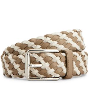 Tod's Ceinture En Cuir Et Toile - Métallisé
