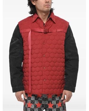 Off-White c/o Virgil Abloh Buckleup Quilted Gilet - Red