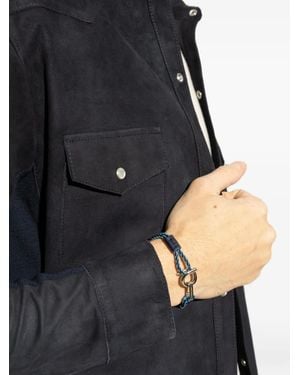 Ferragamo Braided Leather Bracelet - Blue