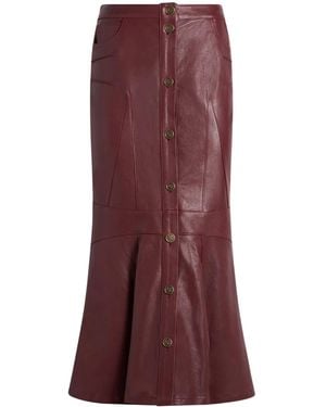 Etro Nappa Leather Mermaid Skirt - Purple