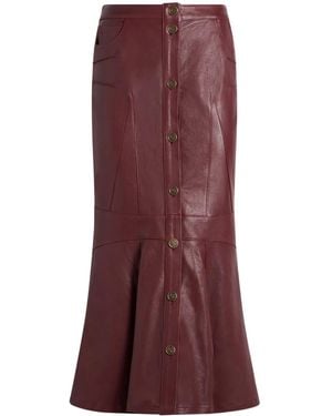Etro Mermaid Leren Rok - Paars