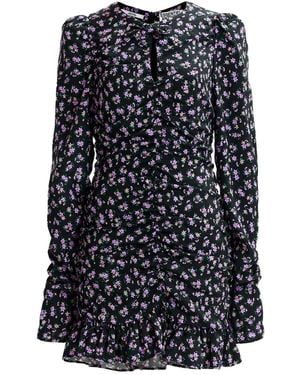 Essentiel Antwerp Puffed-Sleeve Ruffled Mini Dress - Blue