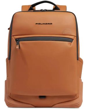 Piquadro Logo-Detail Zip-Fastening Backpack - Brown